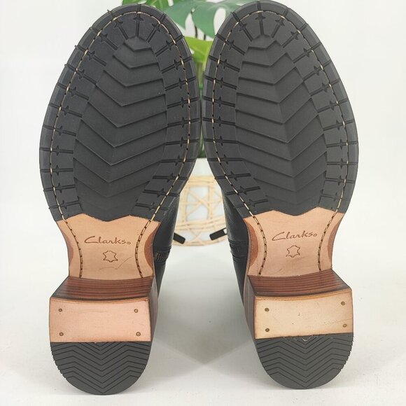 Clarks Women's Clarkdale Jax Black Leather Ankle Boots Size 5.5M - Picture 8 of 8